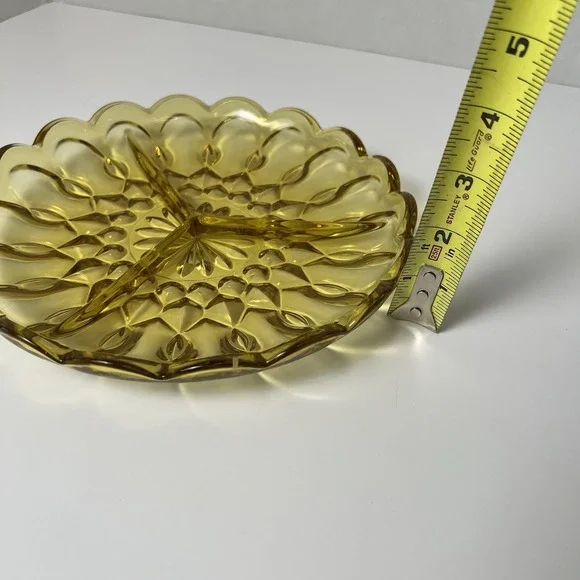 Vintage Fairfield Anchor Hocking 1 divided serving dish 8 3/4" relish  Amber - Picture 7 of 10